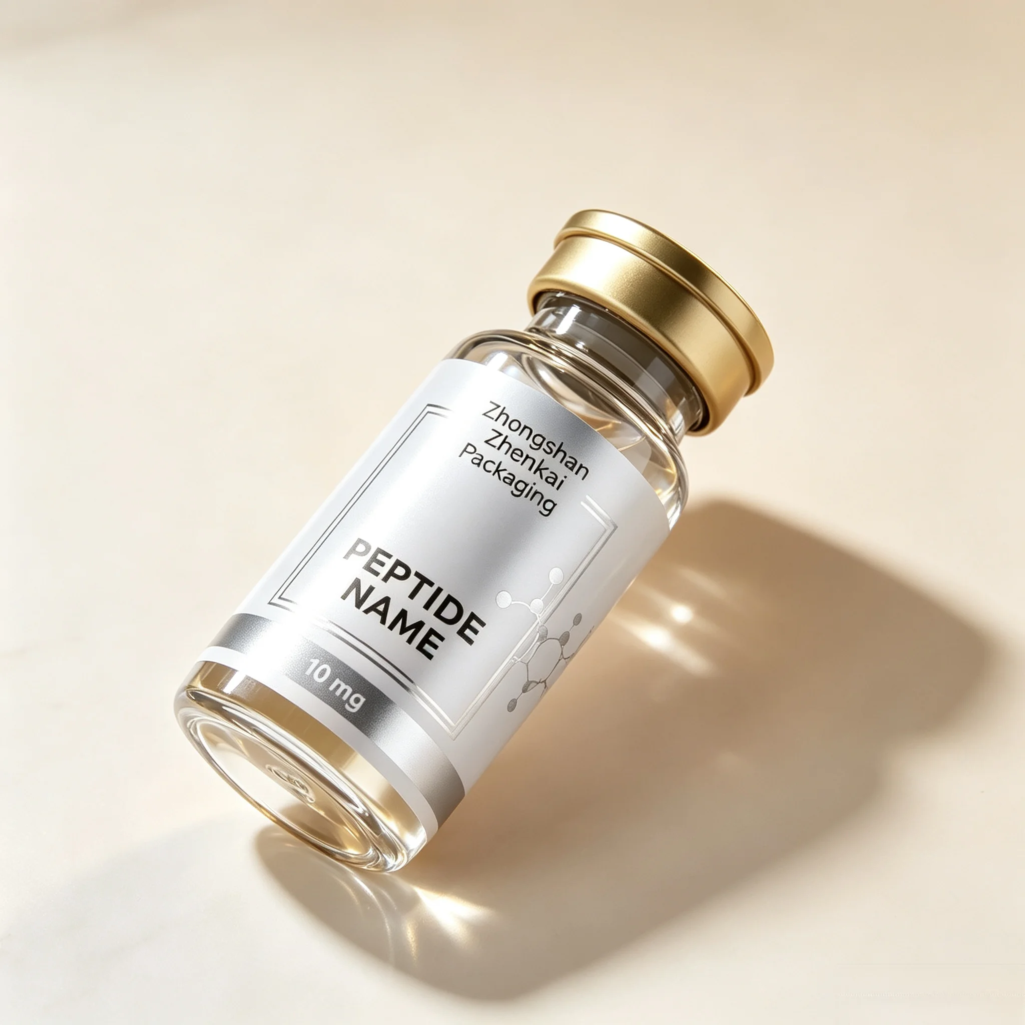 3ml 5ml 10ml 30ml Peptide Skincare Vial Custom Glossy Vinyl Self Adhesive Labels High End Surface Texture Stickers