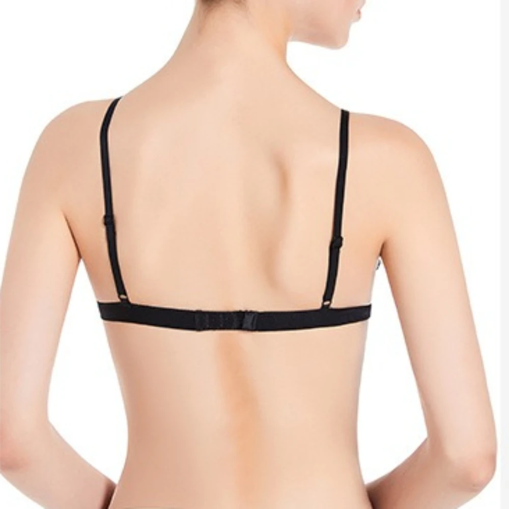 Lace Trim Glossy Women for Bra Triangle Cup Thin Version Traceless Bralette Detachable Cotton Lining Weightless Comfort  Bras