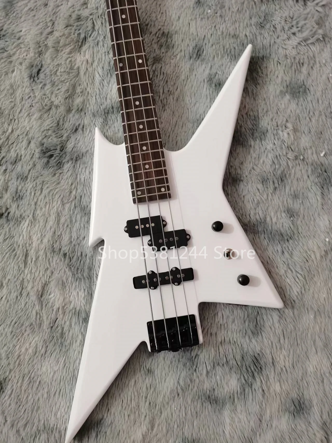 High quality 4-string electric bass, white guitar, customizable