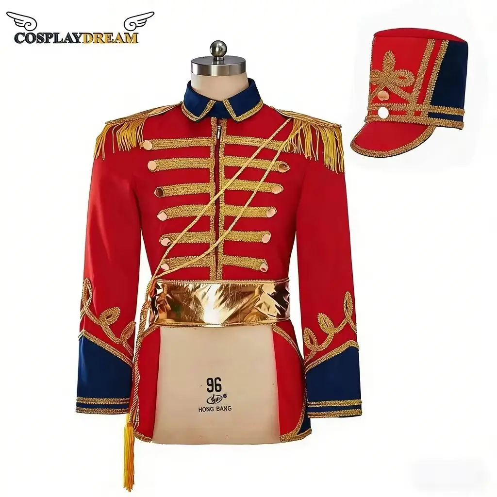

Nutcracker Costume Medieval Royal Military Uniform Jacket Colonial Tuxedo George Washington Regency Jacket With Hat For Men