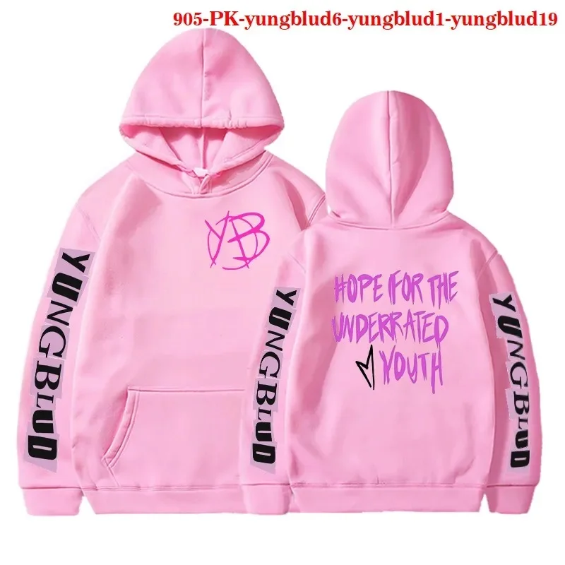 Yungblud Sweatshirt bertudung tali serut wanita, atasan Pullover longgar lengan panjang, pakaian kasual musim gugur untuk pria dan wanita