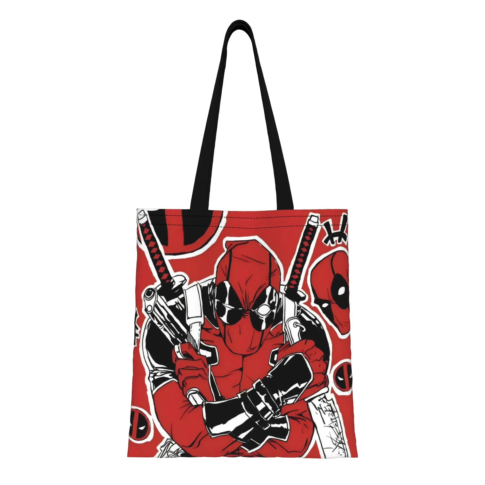 

Холщовая сумка-тоут Marvel Deadpool, идеально подходит для покупок, женская сумка с верхней ручкой