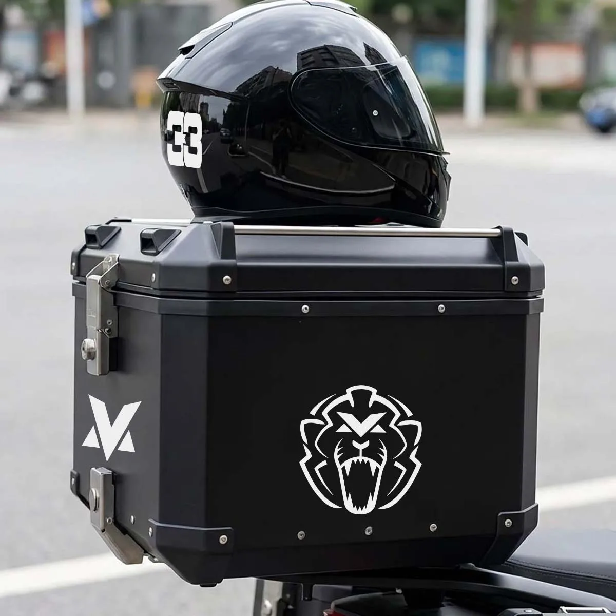 Lion Logo Number 33 Racing Sports Motercycle Stickers Moto Scooter Helmet Body Decoration Reflective Vinyl Accessories Decals