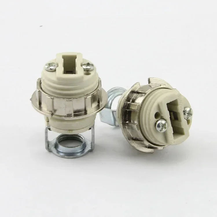 G9 Lamp Socket Ceramic G9 Lamp Holder 110-240V Ceramic Socket G9 Type Halogen Lamp Holder Lighting Accessories Iron Screw Nuts