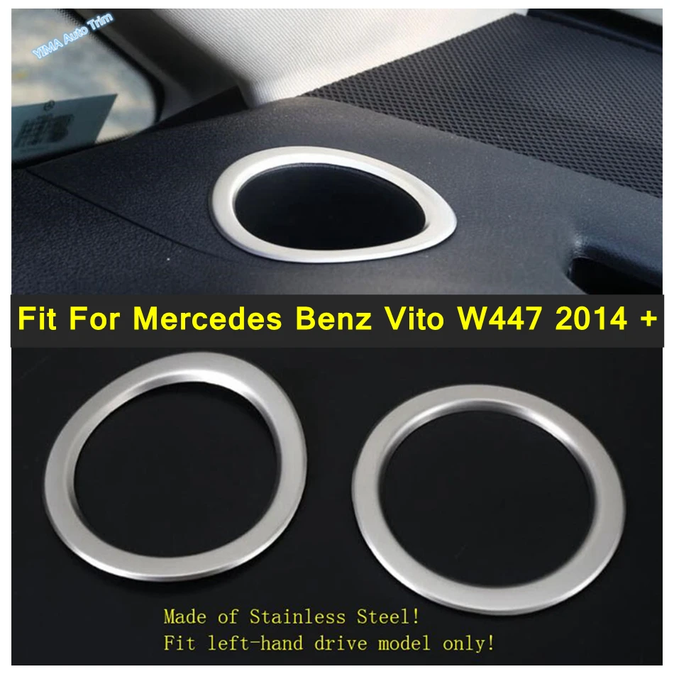 

Matte Auto Dashboard Water Cup Holder Decor Ring Cover Trim For Mercedes Benz Vito W447 2014 - 2021 Stainless Steel Accessories