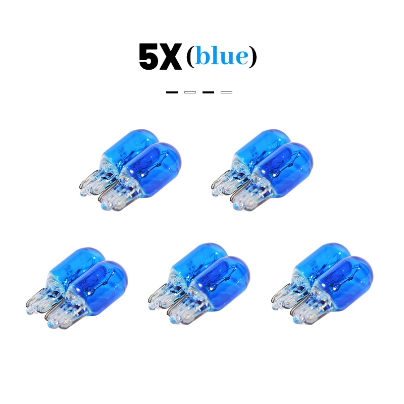 10x Car Gauge Light Halogen Panel Bulb 12v 5w T10 501 W5W Clear Red Blue Yellow Glass Instrument Lamp Lights Car-styling bulb