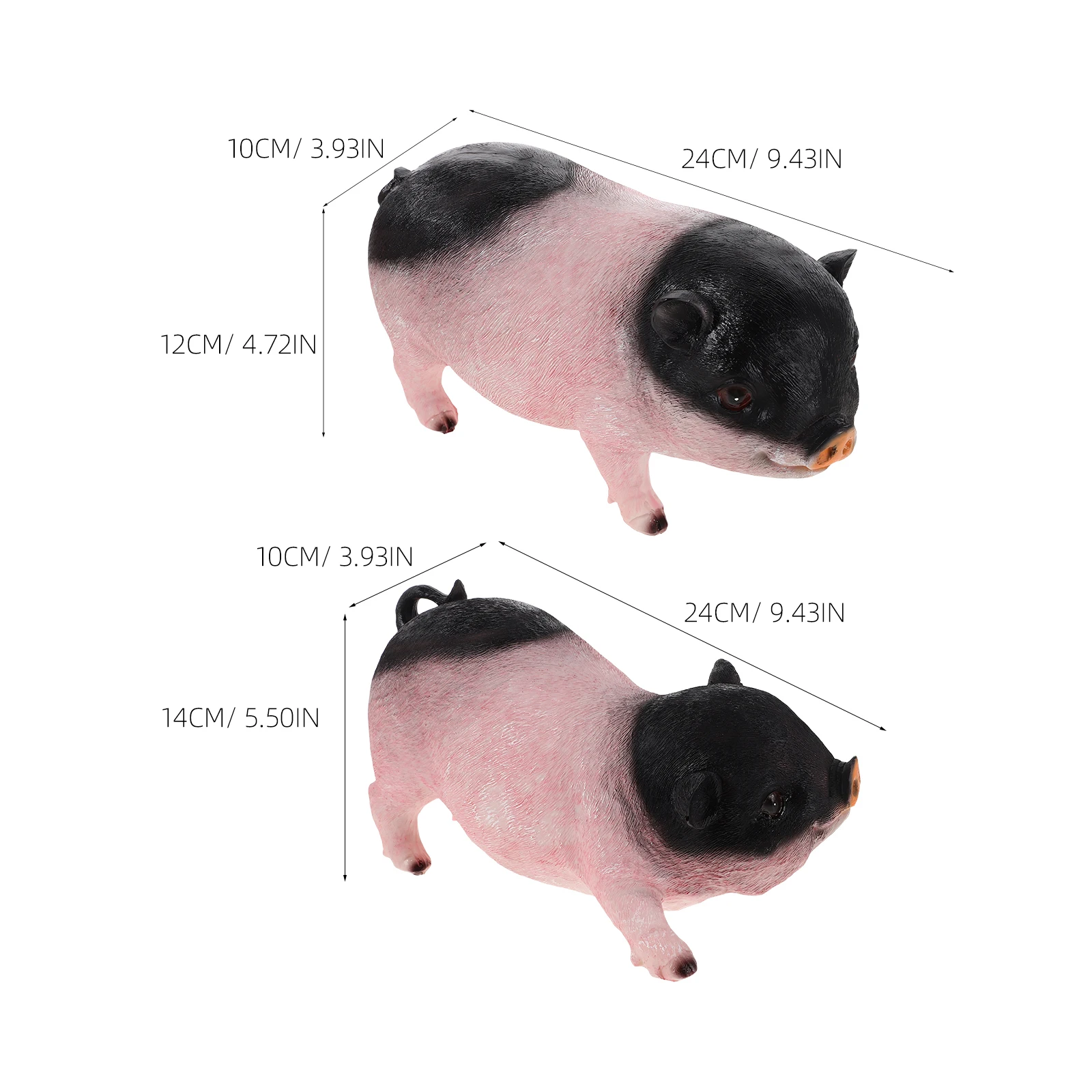 2 قطعة تمثال خنزير الراتنج حديقة زخرفة لطيف الحيوان النحت للخارجية ديكور داخلي الحديقة حديقة ديكورات للباحة