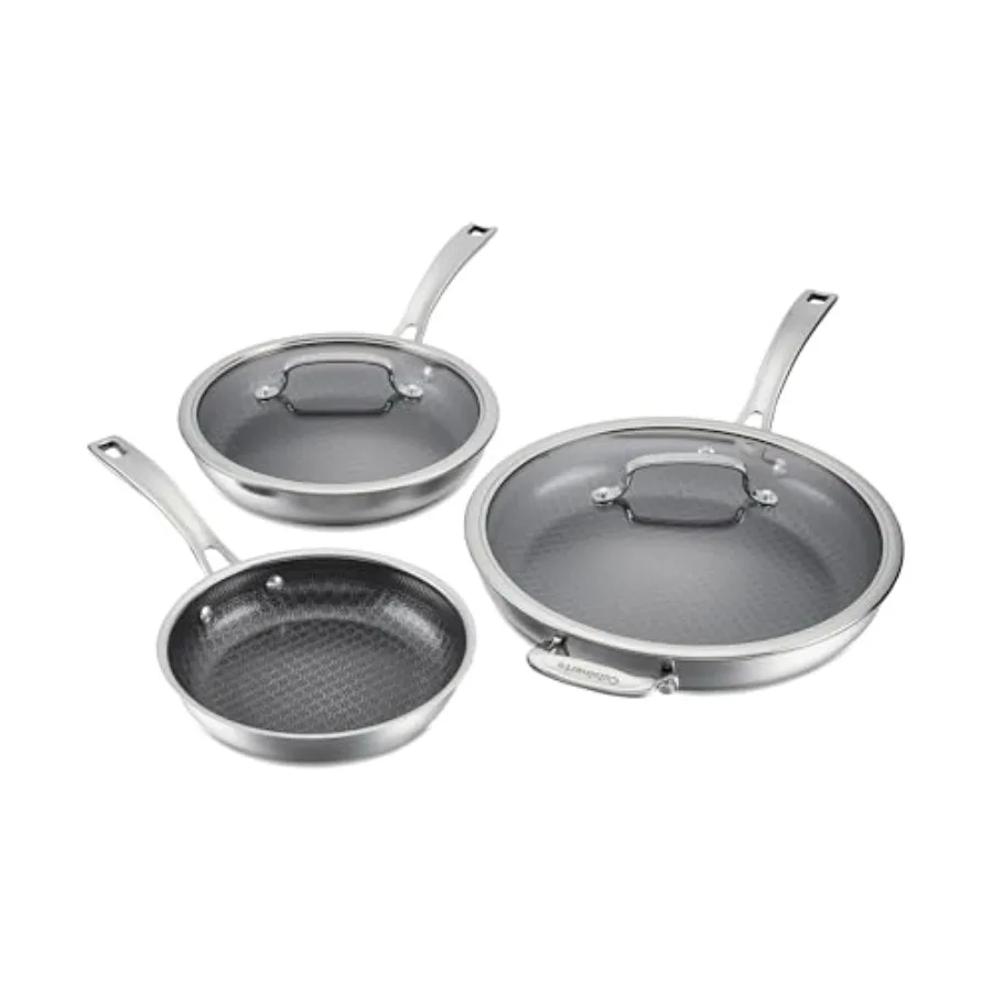 

FusionPlus Nonstick Stainless Steel Cookware Set 5Piece Skillet Cooking Set with PFASFree PURELYSEAR Ceramic Non Stick Technolo