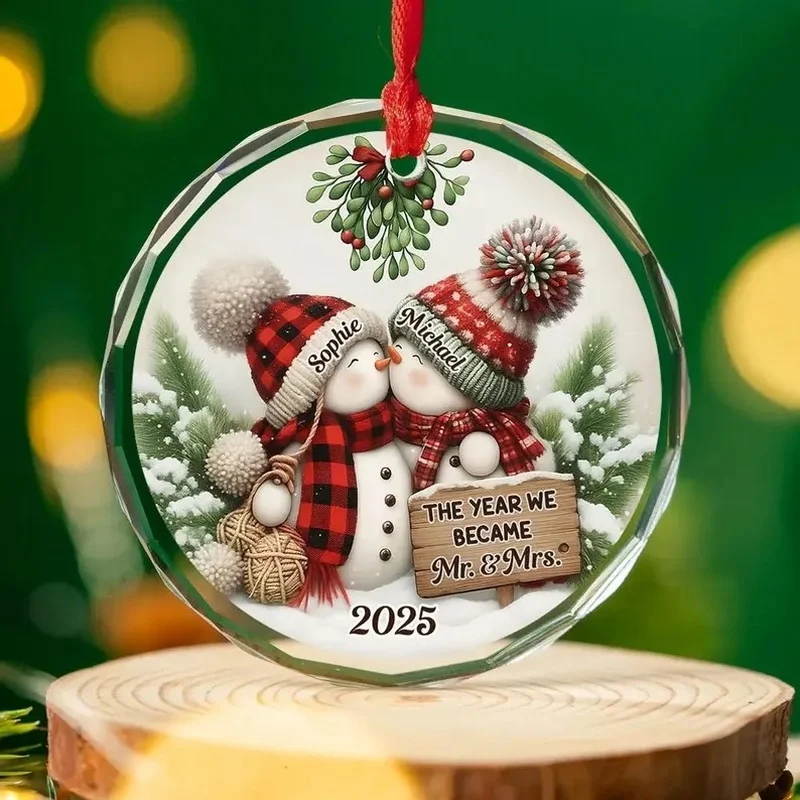 Customized First Christmas Decorations, Gifts for Newlyweds, Personalized First Christmas Keepsakes, First Christmas Decorations Designed Specifically for Married Couples