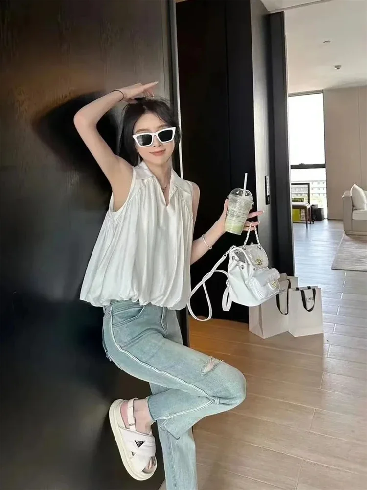 Summer Women Blouse Spring Shirt Female Woman Blouse Maxi Blusas Chiffon Casual Elegant Vintage Long Sleeve Oversize Loose White