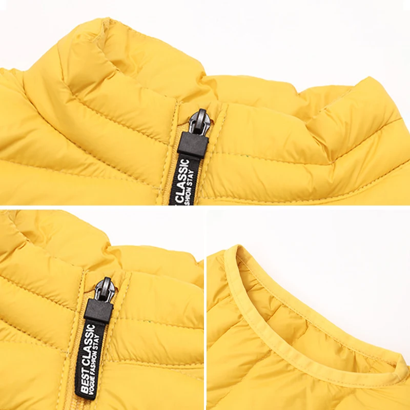Winter Boys White Duck Down Vest Fashion Solid Thicken Warm Waistcoat For 4-12 Years Teens Kids Cotton Jackets Child Outerwear