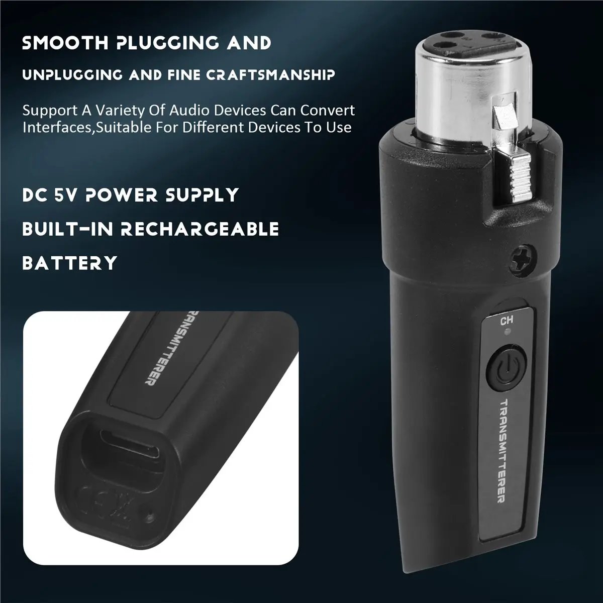 

Беспроводная система A23G UHF XLR: передатчик и приемник для динамического микрофона, гитары, аудиомикшера, PA-системы