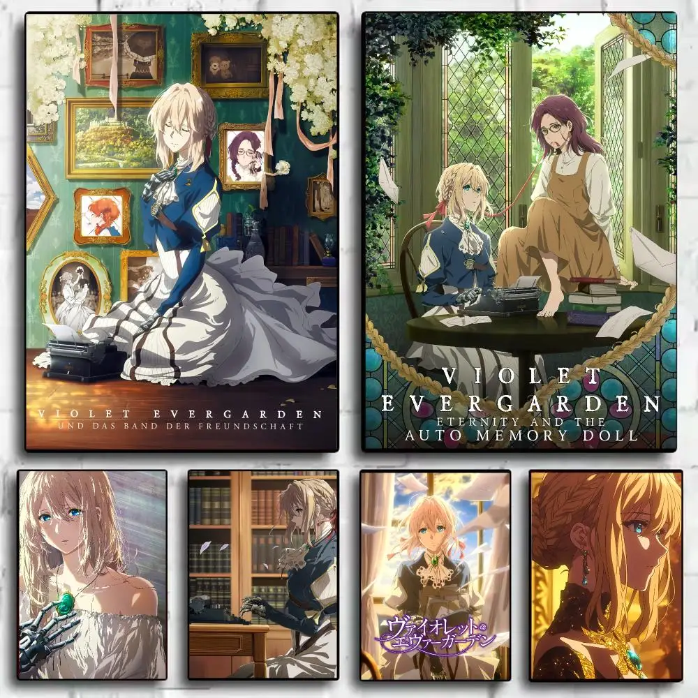 Anime V-Violet Evergarden Poster Modern Minimalist Wall Art Prints for Bedroom Living Room Aesthetic Contemporary Decor Gift