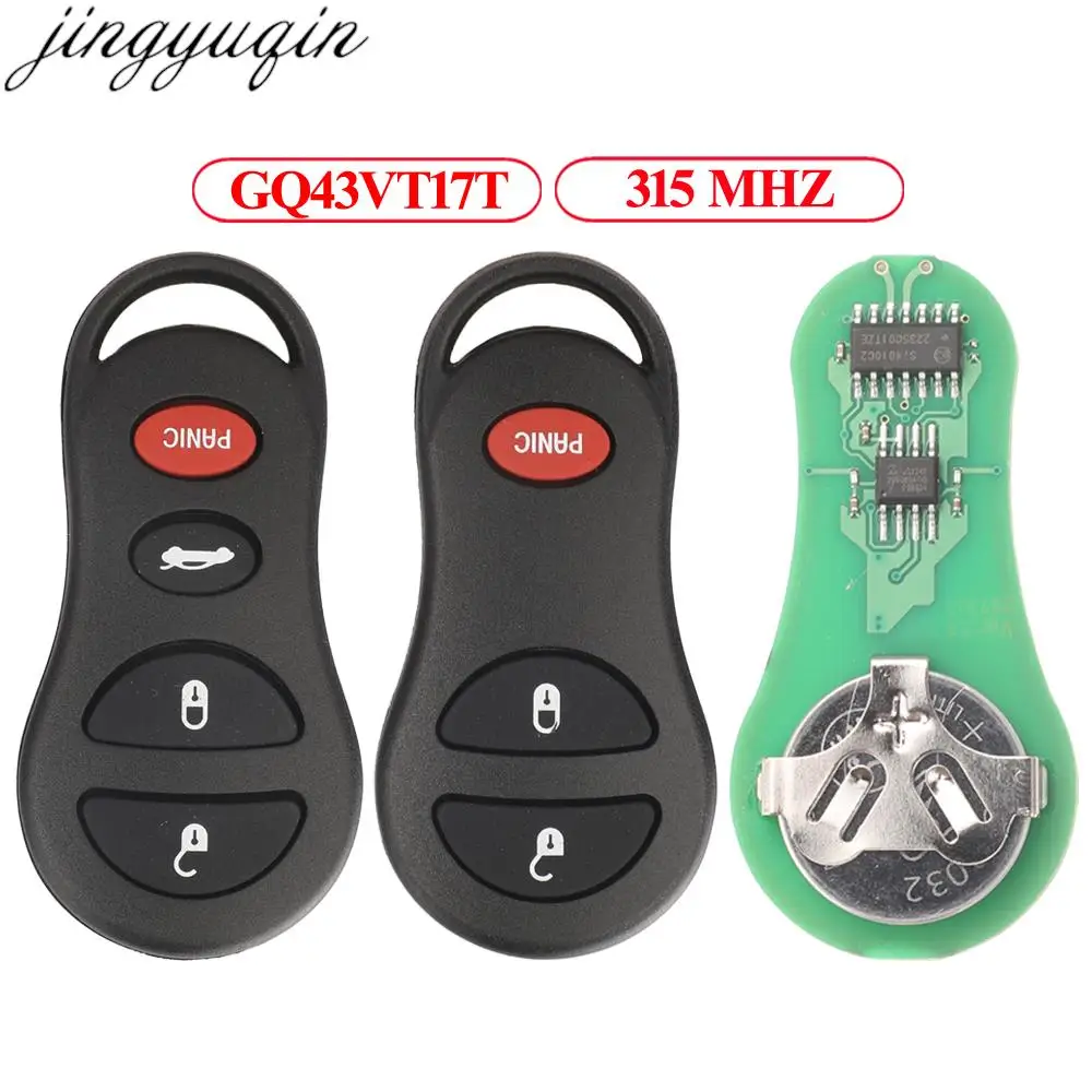 Jingyuqin GQ43VT17T 3/4 Button Remote Car Key Alarm 315MHZ For Jeep Dodge Durango Chrysler 300M Concorde 2001 2002 2003 2004