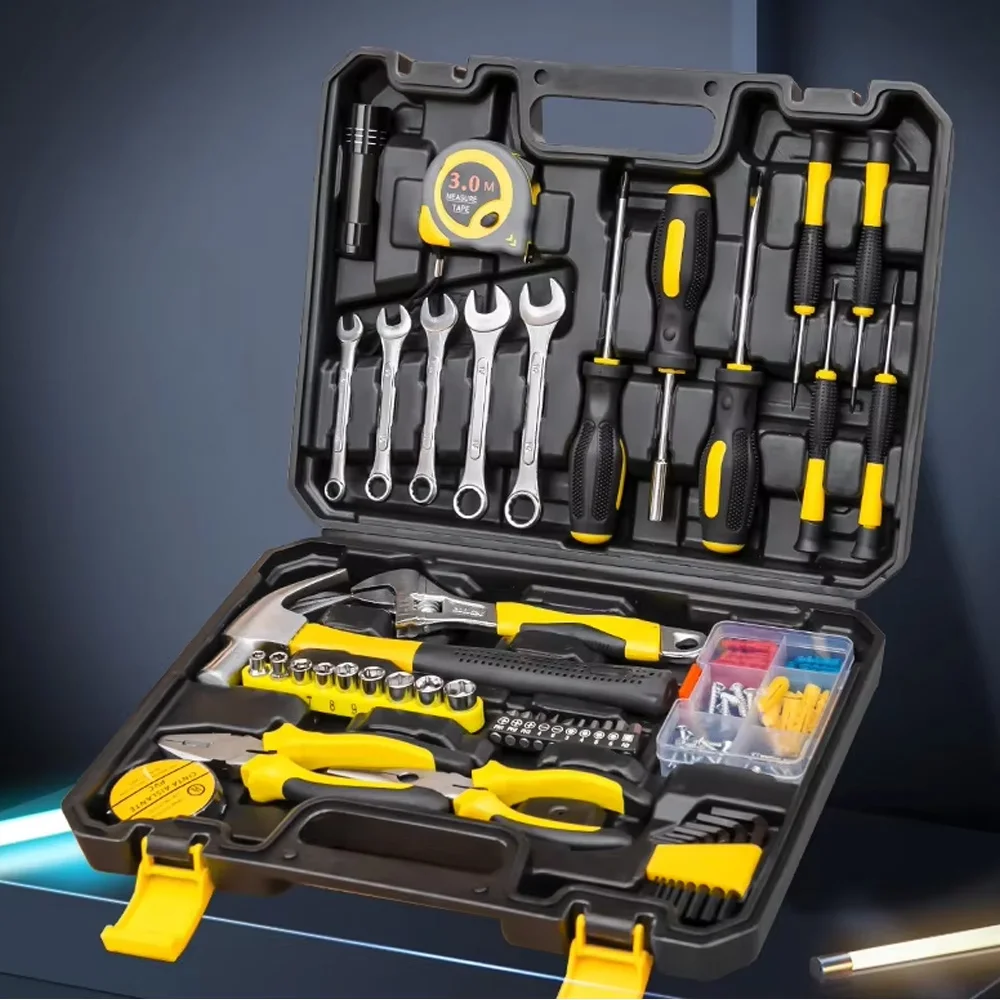 88Pcs Vehicle Repair Kit Household Toolbox, Including Hammers, Pliers, Wrenches, Sleeves, Other Machine Tools