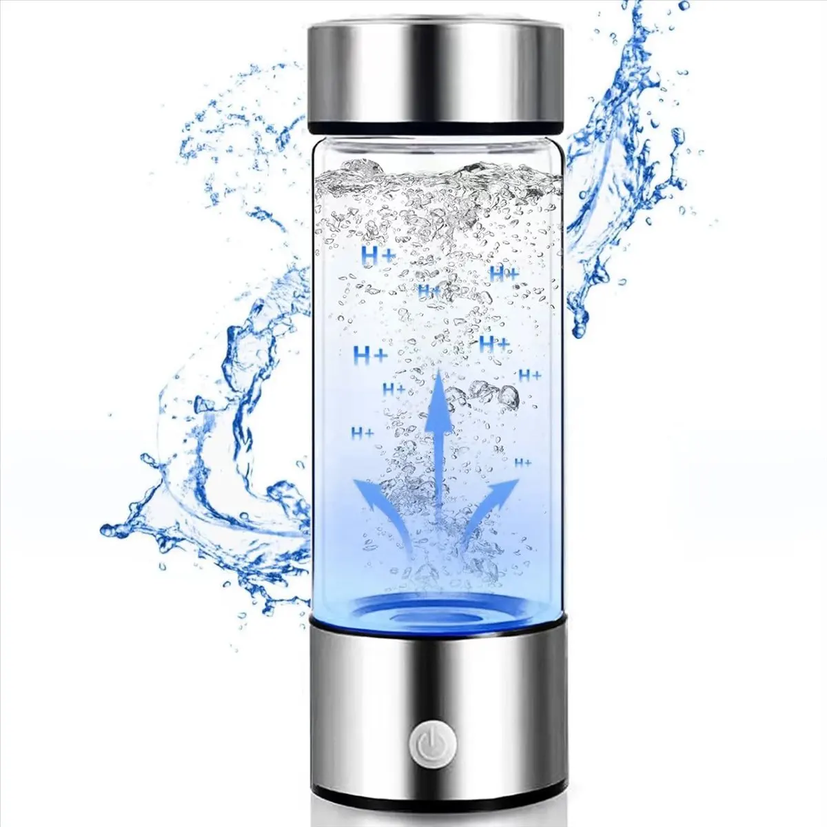 Friendly!Hydrogen Water Bottle, Hydrogen Water Generator, Rechargeable Glass Hydrogen Water Machine Health Cup for Home Travel