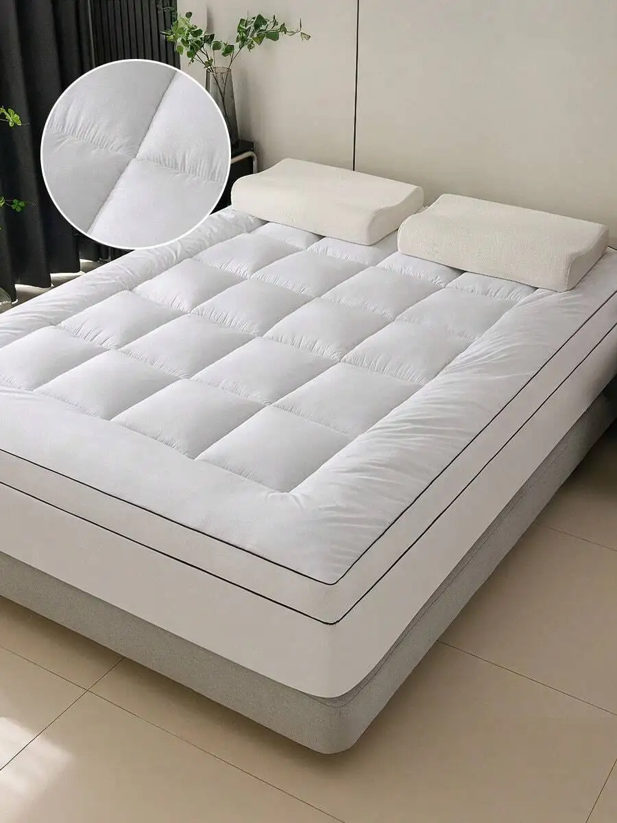 

Quilted Thick Mattress Topper Soft Fitted Mattress Pad Cover For Twin Full King Size