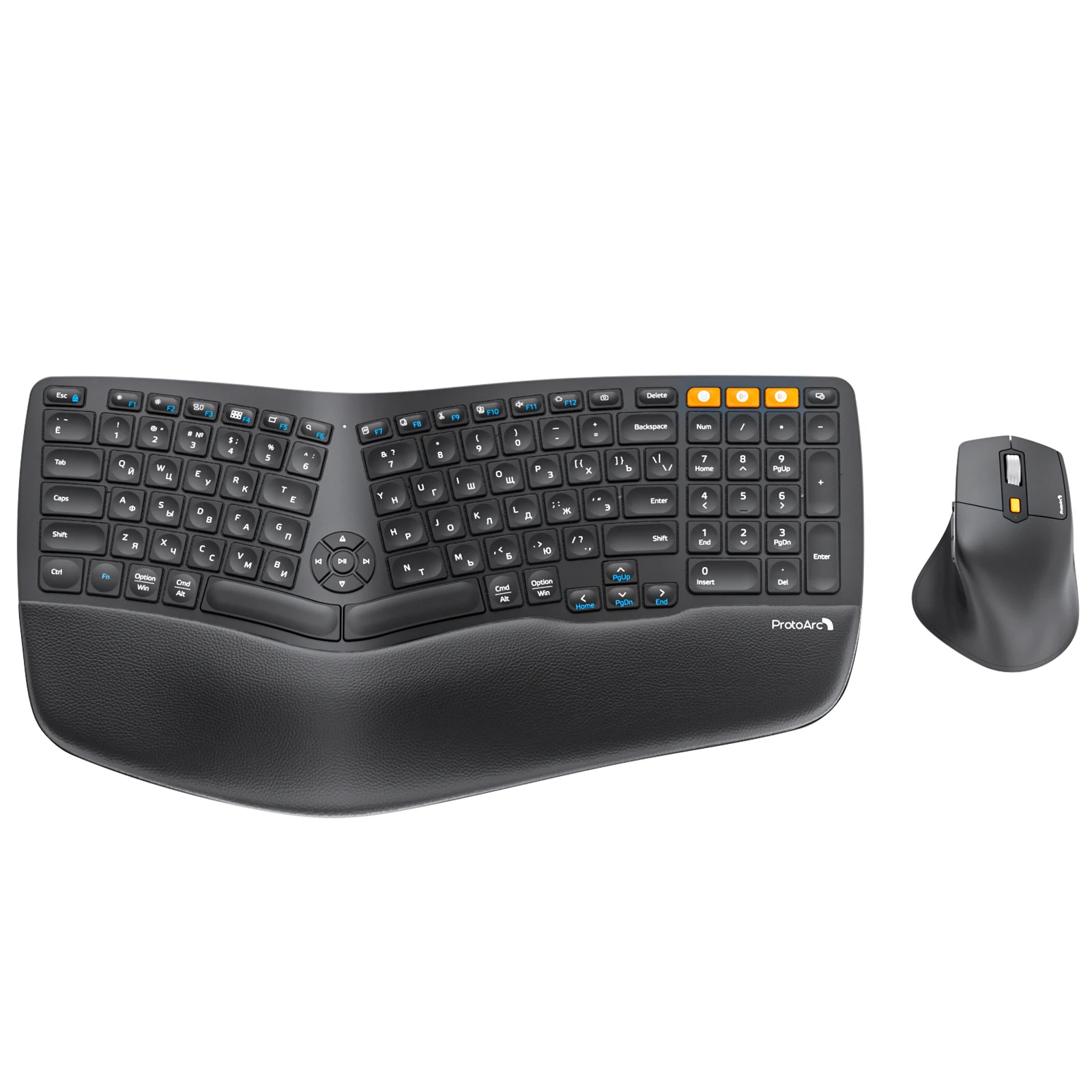 Imagem -01 - Protoarc-teclado Ergonômico sem Fio e Mouse Combo Russo Bluetooth para Windows Mac Android protoarc teclado ergonomico sem fio e mouse combo russo bluetooth para windows mac android 01