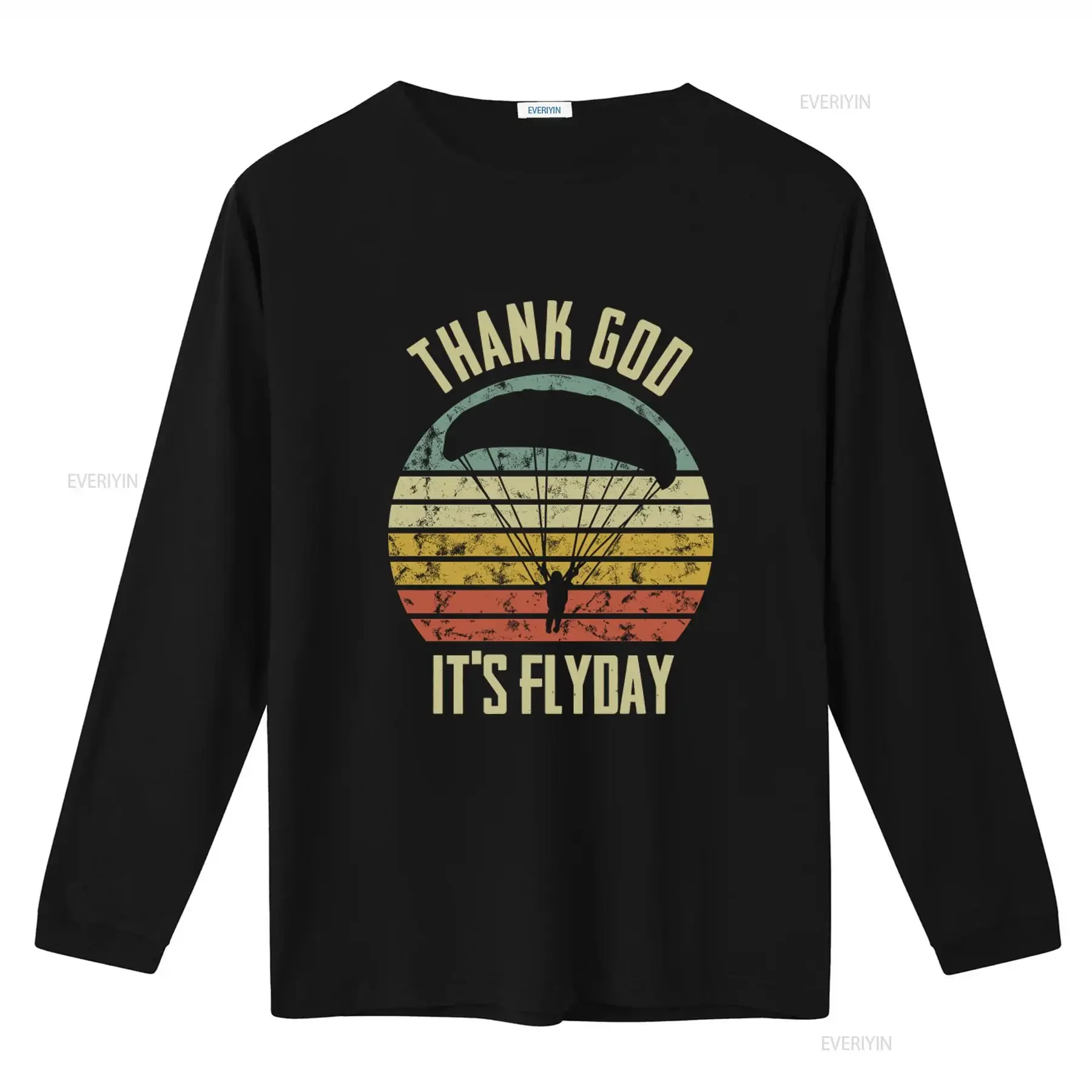 Retro Style Gliding Paragliding Thank God It's Flyday T Shirt for Outdoor Enthusiasts vintage Washed Unisex