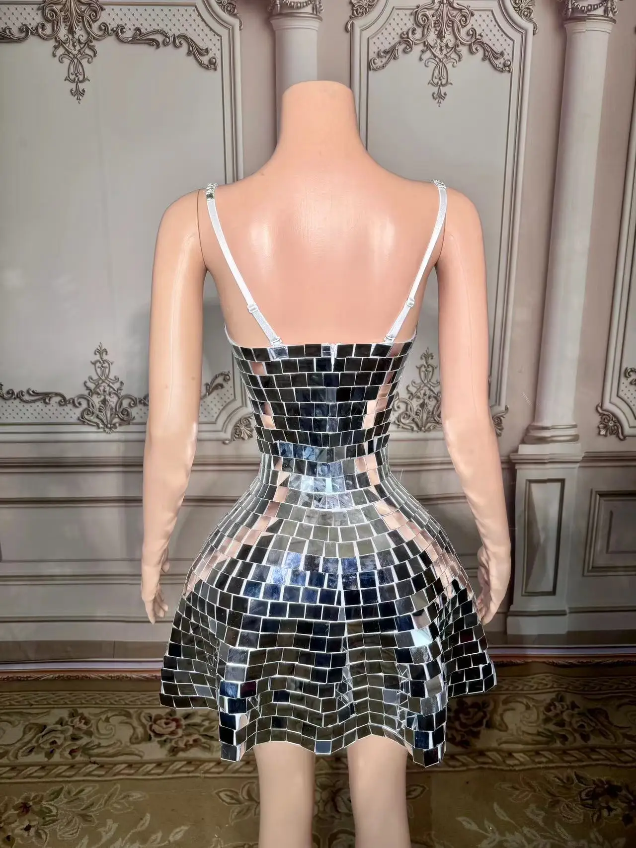 

Блестящее зеркальное платье без рукавов для вечеринки, дня рождения, праздничного мероприятия, сексуальная одежда для вечеринок