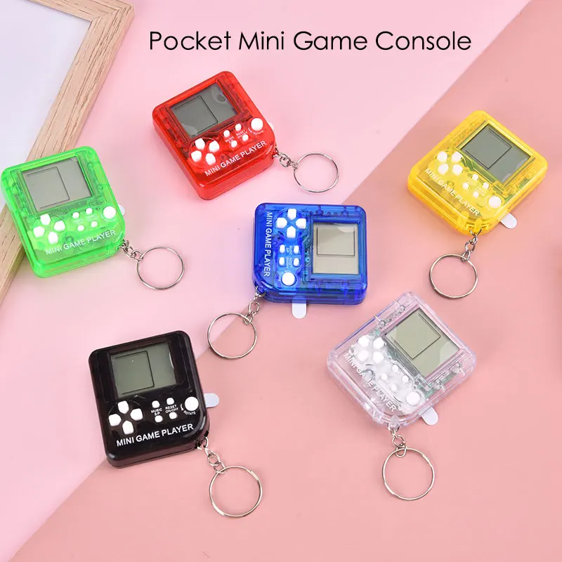 Pocket Mini Classic Game Machine Keychain Children's Handheld Retro Nostalgic Game Console With Keyring Video Game 26 Games Gift