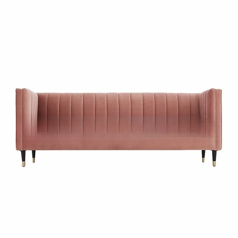 

Nordic fabric three-person sofa, cafe leisure sofa, sales office reception sofa
