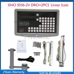 NEW SINO SDS6-2V Metal Casing DRO 2 Axis Lathe Digital Readout and 5micron KA300 Linear Scale KA500 Glass Encoder