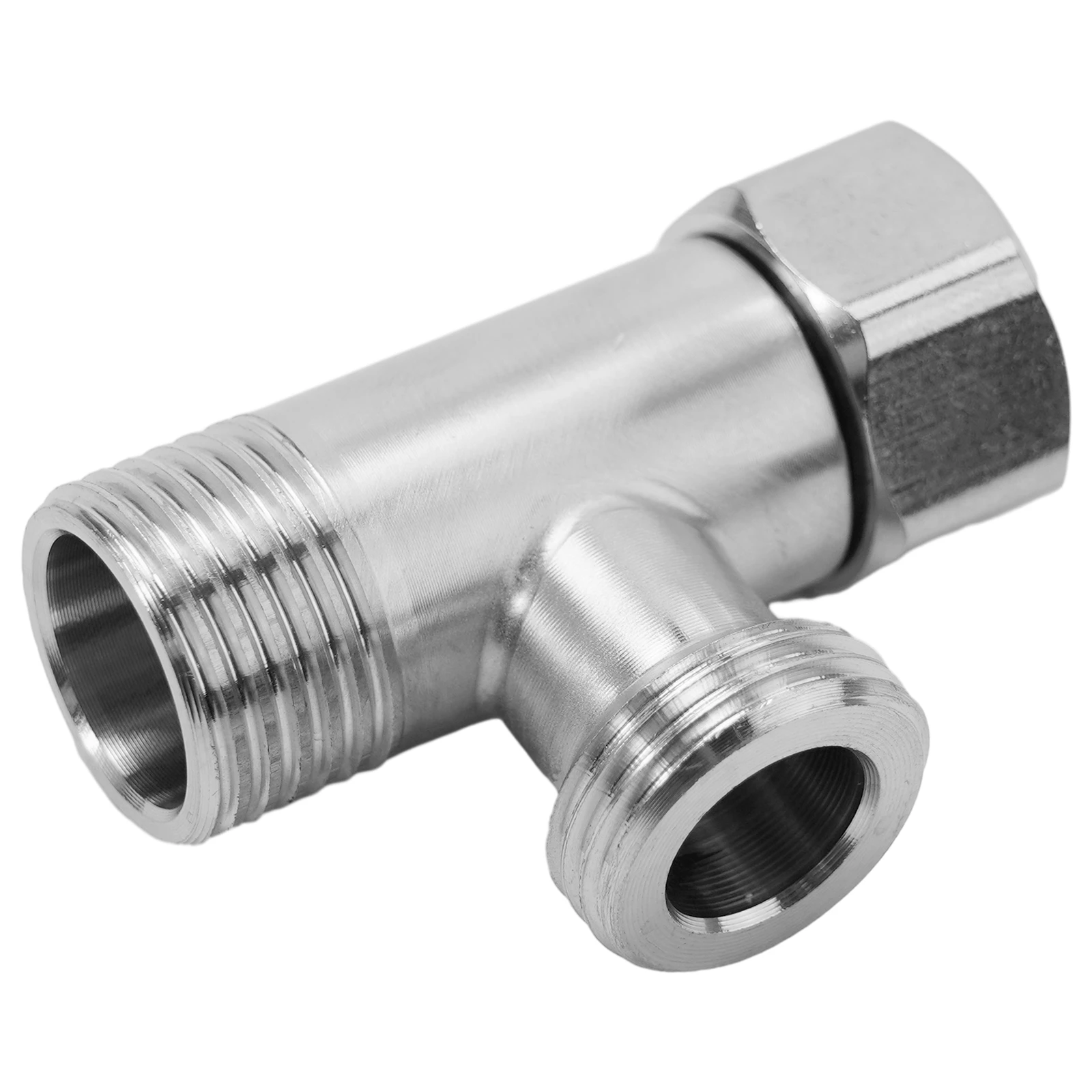 304 SS T Adapter G1/2 Tee Fitting for Bidet Sprayer Installation Compatible with Shower Head Hand Shower and Angle Valve Setup