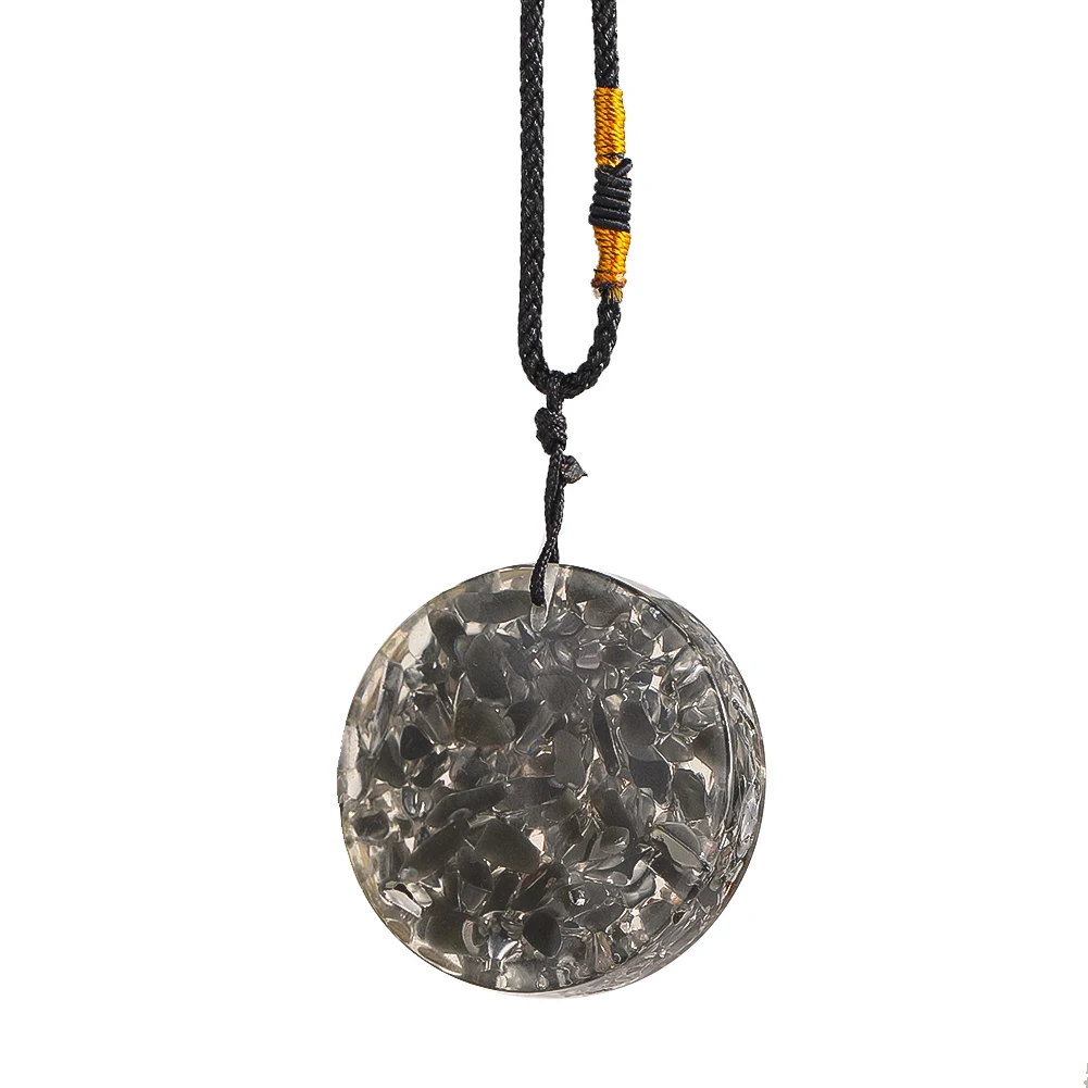 Orgonit-Anhänger-Halsketten, Metatron-Würfel, Obsidian, zerkleinerter Stein, Energie, Heilung, Pendel, Halsband, Meditation, Schmuck, Geschenke – Detail 5