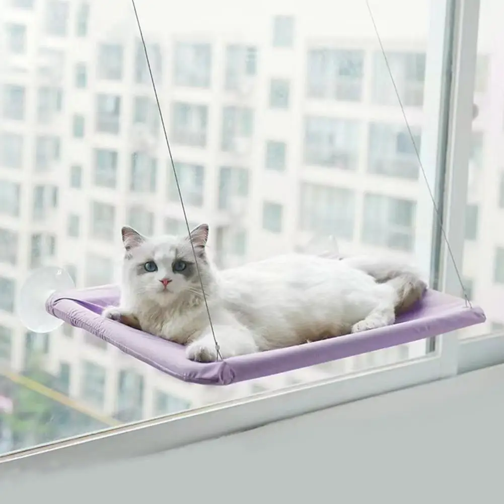 Cat Hammock for Sunbathing Sturdy Cat Window Perch with Easy Installation Suction Cups Indoor/outdoor Cat Hammock Bed for Pets