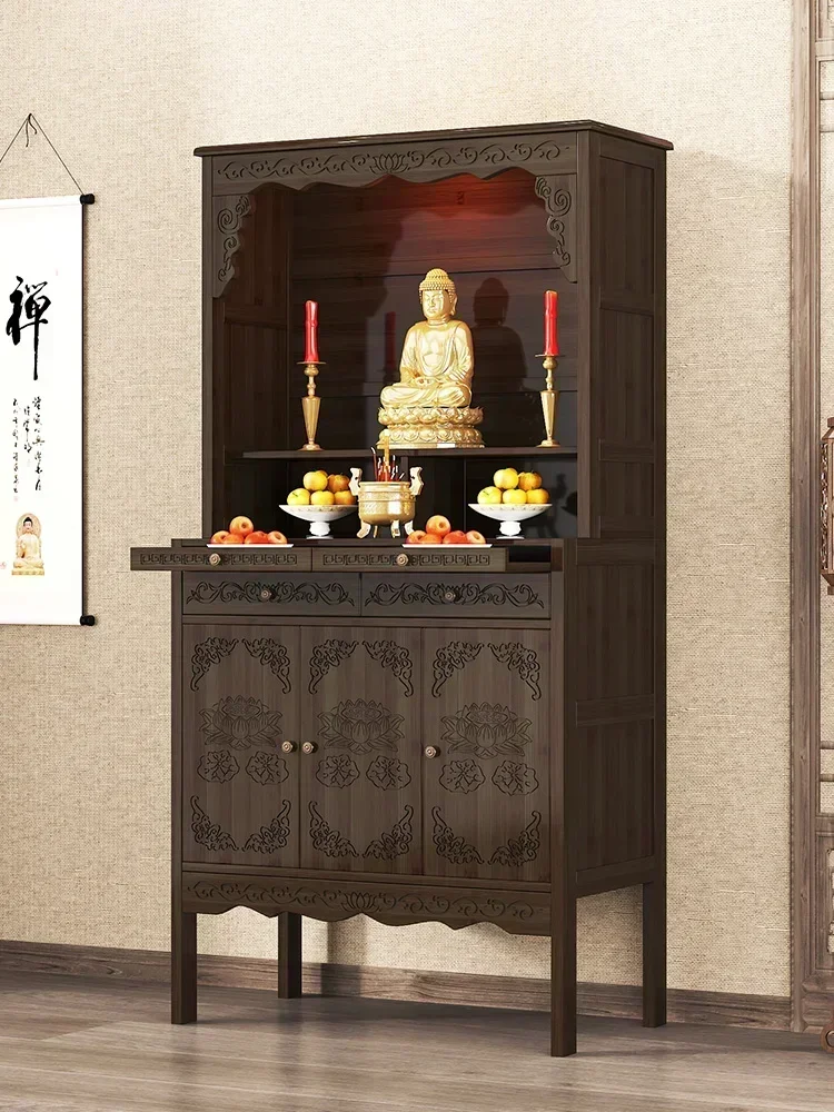 

Buddhist Shrine Chinese Style Clothes Closet God of Wealth Buddha Cabinet Home Bodhisattva Temple Shrine Altar