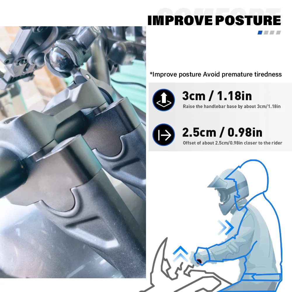 NX400/500 Handlebar Risers Up Clamp Mount Handle Bar Riser Move Back Parts For Honda NX 400 NX 500 NX500 Motorcycle Accessories