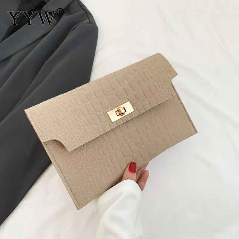 

Women's Felt Coin Wallet Envelope Style Fashion Handbag 2023 Luxury Crocodile Felt A4 Envelope Bag Large Women Underarm Clip Bag