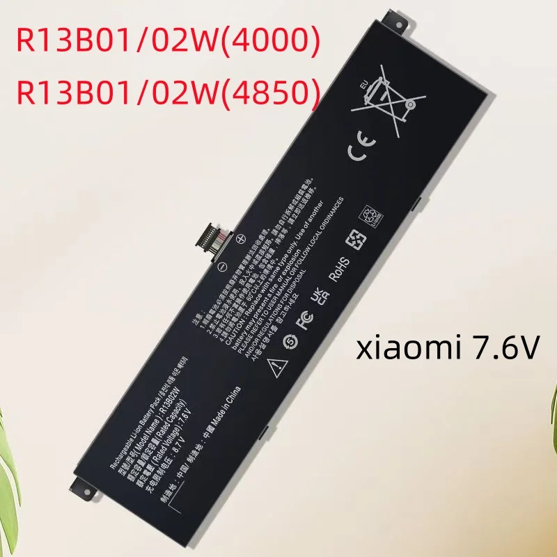 

Suitable for Xiaomi Air13 13.3-inch 7.6V 4850MAH R13B01W R13B02W 161301 laptop battery