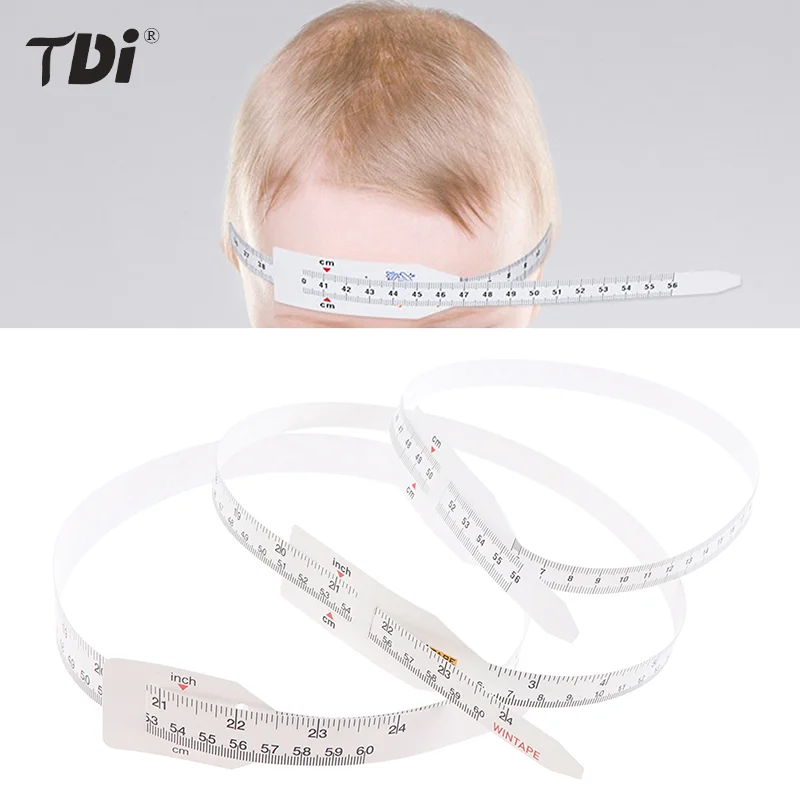 26-60cm Reusable Baby Head Circumference Tape Measure for Pediatrics Babies Plastic Non-Stretchable with End Insert