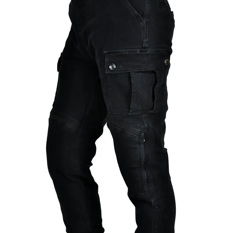 Motorcycle Riding Jeans Pants Soft And Casual Inset Gear Wear-resistant Fireproof Kevlar Protective Layer On Hips And Knees