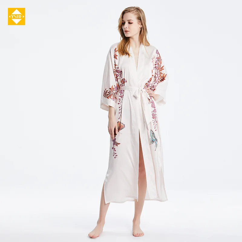 Summer new robe kimono fabric comfort and casual homewear Factory Direct Sales Mixed Batch 100% Mulberry Silk