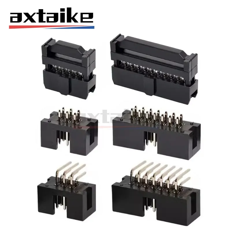 10PCS DC3 2.54mm 6P - 50Pin 8P 10P 14P 16P 20P 26P 30P 34P 40P Socket Header Connector ISP Male Female Straight / Curved Needle