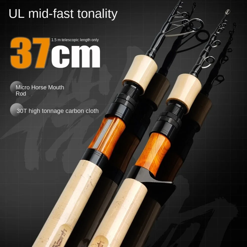 

Telescopic Telescopic Fishing Rod 1.55m/1.68m Length Hooks Glass Fibre Fishing Pole Feeder Rod Ultra Short Fishing Rod Reel Set
