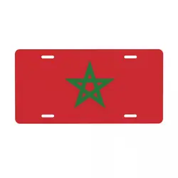 Customized The Flag Of Morocco License Plate Cover Decoration Vanity Tag Aluminum Metal License Plate Sign 12x6 Inch