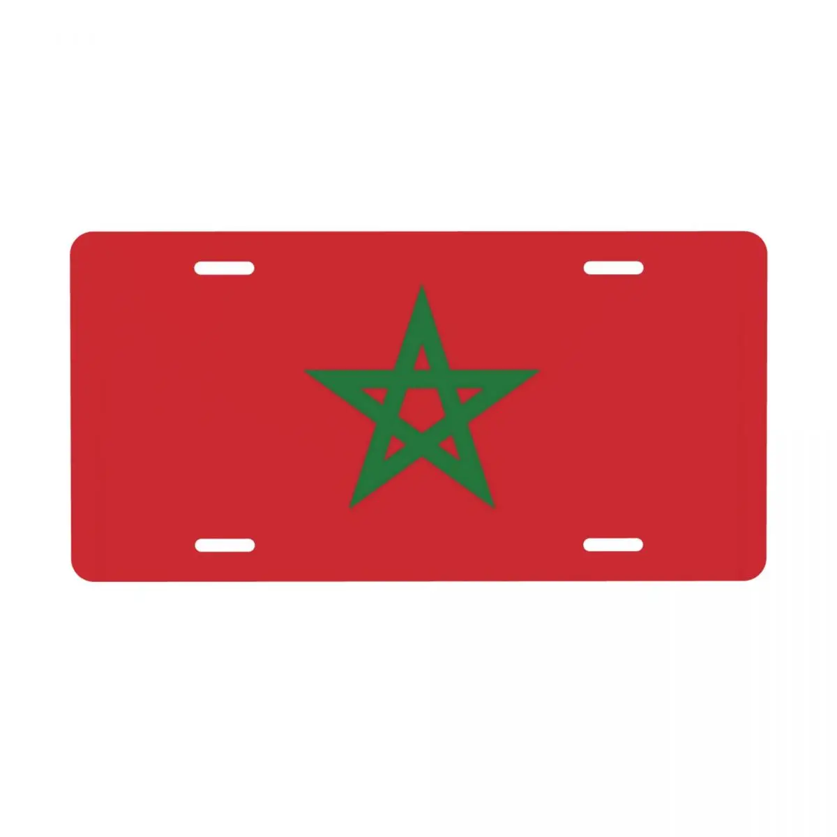 Customized The Flag Of Morocco License Plate Cover Decoration Vanity Tag Aluminum Metal License Plate Sign 12x6 Inch