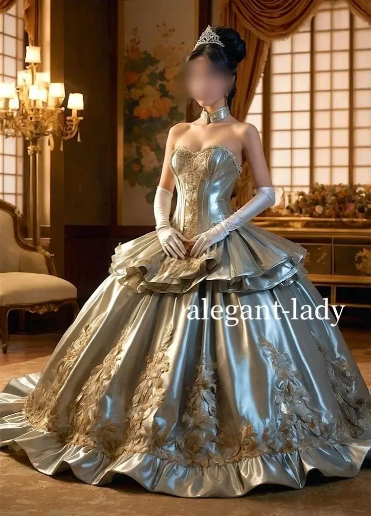 

Silver Fluffy Victorian Prom Dress Luxury Sheath Beaded Inlay Sleeveless Poncho Medieval Masquerade Custom שמלות ערב