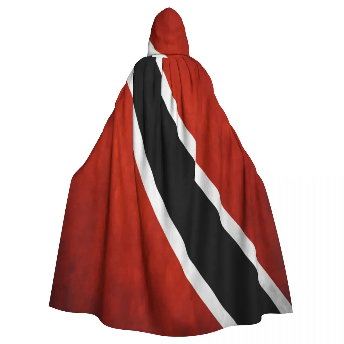 Adult Cape Hooded Trinidad And Tobago Flag Medieval Costume Witch Wicca Vampire Elf Purim Carnival Party