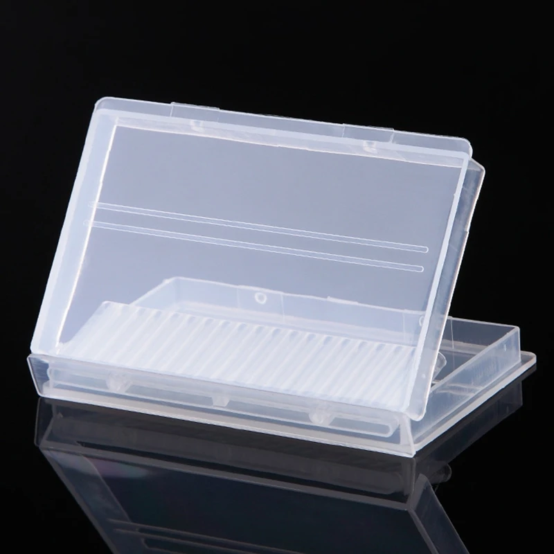 20 Slot Empty Storage Box For Nail Drill Bits Transparent Acrylic Display Box Milling Cutters Container Accessories Tool