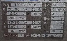 LDPB2-15-TP,LDPB2-15,High pressure circulating pump,EDM Pump ,Three phase pump,single phase pump for Wire cut machine,