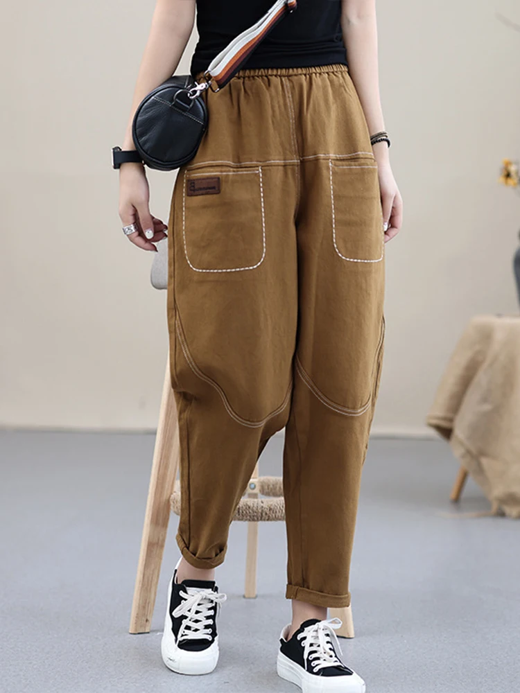 Max LuLu Korean Black Loose Casual Harem Pants 2021 Autumn Fashion Women Elastic Vintage Trousers Female Solid Color Pantalons