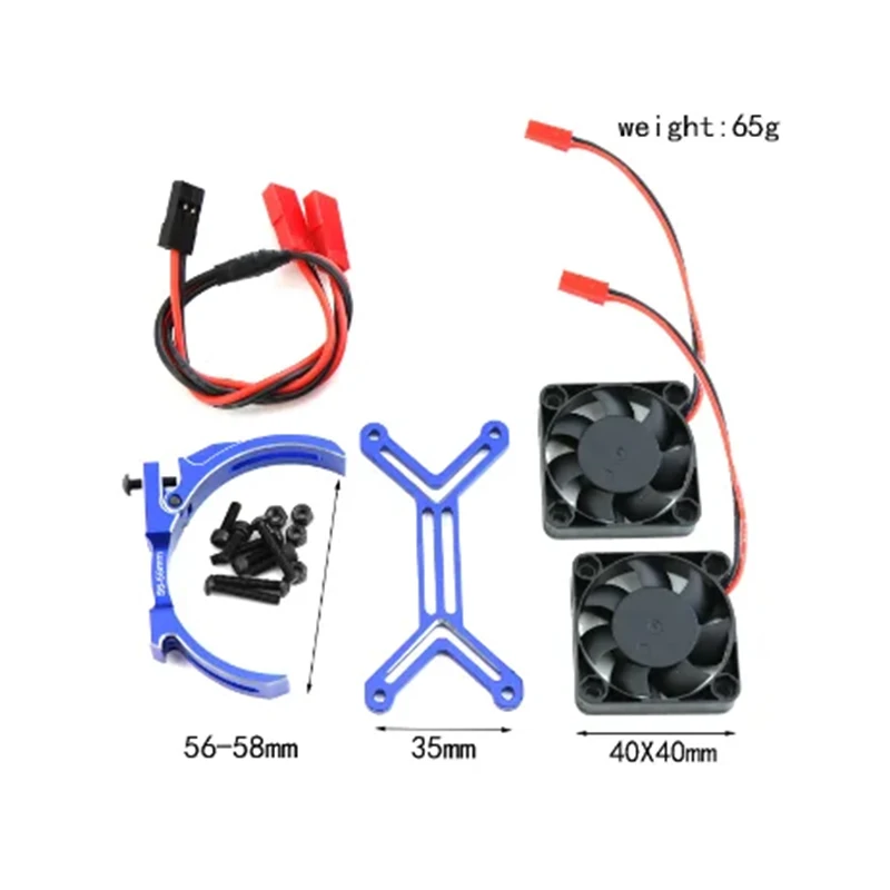 5687 56113 Motor Heat Sink Dual Cooling Fan Heatsink 56-58mm For 1/5 XMAXX XRT Arrma Kraton Outcast RC Car Upgrade Parts