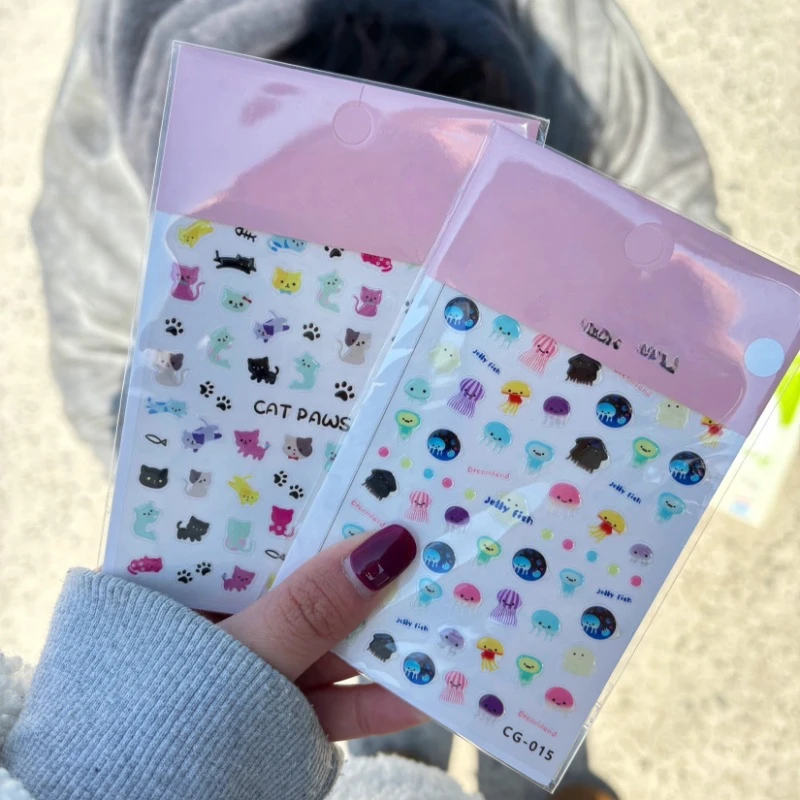INS New Colorful Fish Stationery Stickers Cute Ocean Jelly Stickers for Diary Scrapbook