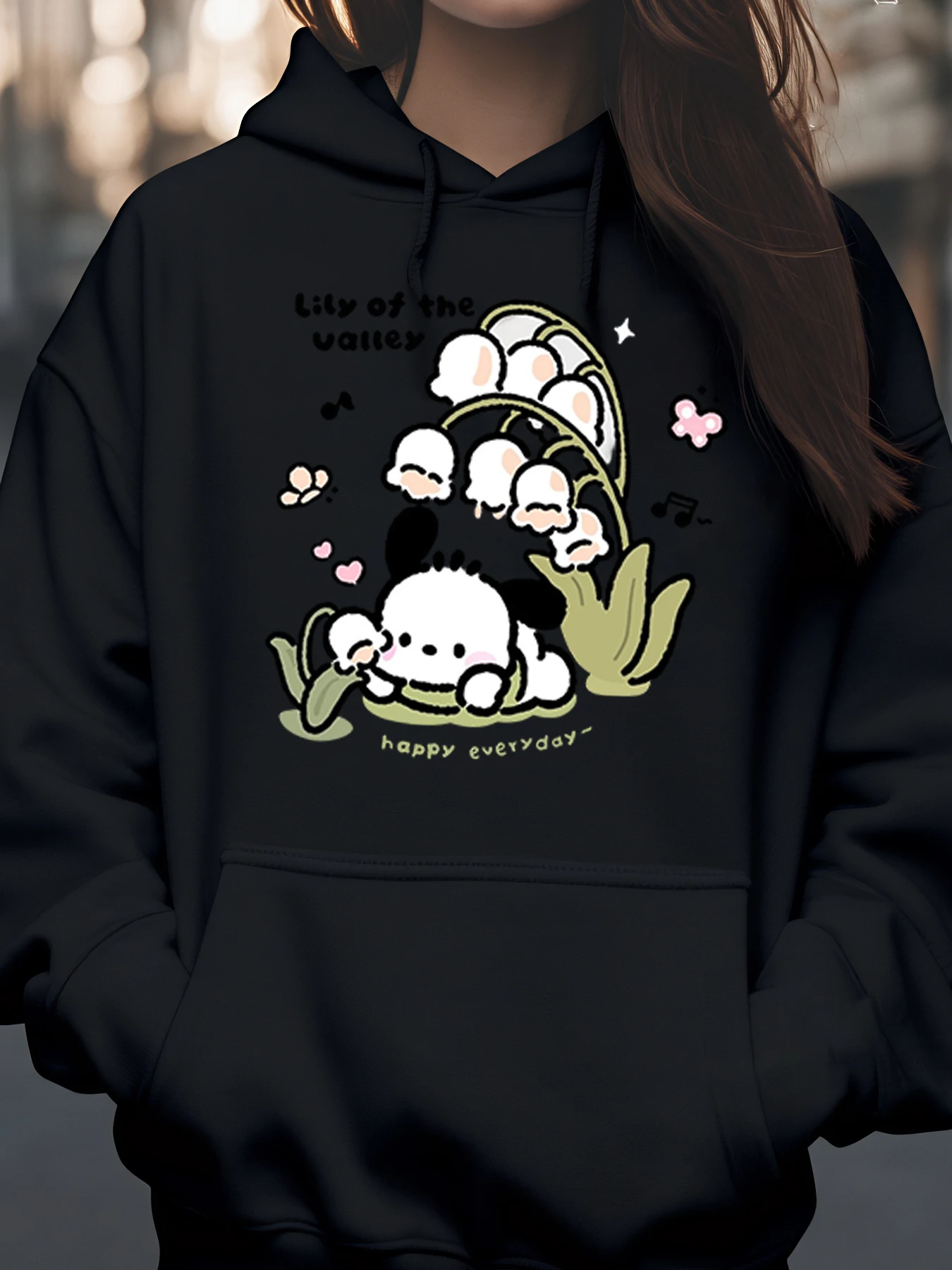 سترة بغطاء للرأس بتصميم كاواي لطيف من Lily of the Valley للربيع والصيف للنساء والفتيات