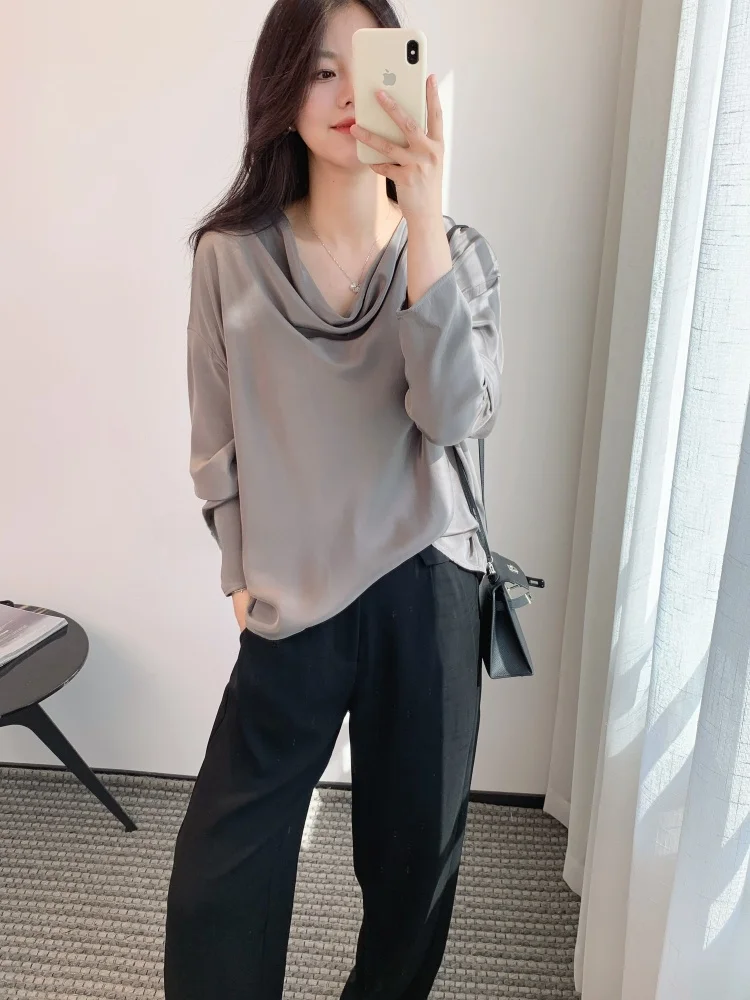 

Шелковая тонкая летняя женская кофта с капюшоном, прямой крой, однотонная, китайского производства